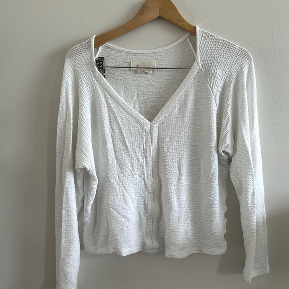Anthropologie White Long Sleeve Size Small - Picture 2 of 5